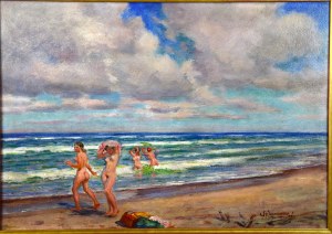 Stanisław ŻURAWSKI (1889-1976), “Kąpiel w morzu”, lata 30-te.