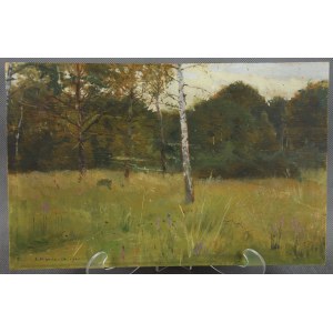Antoni PIOTROWSKI (1853-1924), Crépuscule dans la forêt, 1909.