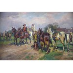 D. FALMEIER, Horse Market, Munich, 19th/20th century.