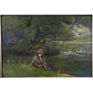 Franciszek REMBERTOWSKI (XIX/XX secolo), In riva al torrente, anni Venti.