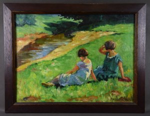 Hans LECIEJEWSKI (XX w. Wrocław), “Lato nad rzeką”, lata 30-te.