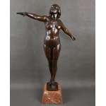 Franz PELESCHKA (1873 - 1911), “Akt kobiety w tańcu”, brąz, Wiedeń, pocz. XX w. 80 cm.