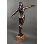 Franz PELESCHKA (1873 - 1911), “Akt kobiety w tańcu”, brąz, Wiedeń, pocz. XX w. 80 cm.