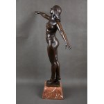 Franz PELESCHKA (1873 - 1911), “Akt kobiety w tańcu”, brąz, Wiedeń, pocz. XX w. 80 cm.