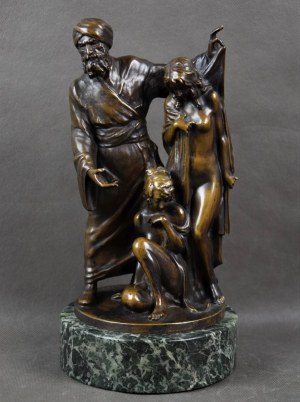 Josef LORENZL (1892-1950), “Handlarz niewolnicami”, brąz, Wiedeń, lata 20-te.