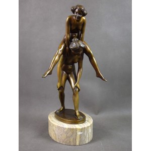 Gotthilf JAEGER (1871-1933), Nude gymnasts, bronze, 1920s.