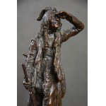 Carl KAUBA (1865 -1922), “Indianin na zwiadach”, brąz, Wiedeń, pocz. XX w.