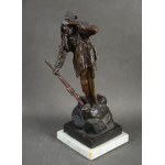 Carl KAUBA (1865 -1922), “Indianin na zwiadach”, brąz, Wiedeń, pocz. XX w.