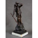 Carl KAUBA (1865 -1922), “Indianin na zwiadach”, brąz, Wiedeń, pocz. XX w.