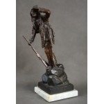 Carl KAUBA (1865 -1922), “Indianin na zwiadach”, brąz, Wiedeń, pocz. XX w.