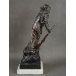 Carl KAUBA (1865 -1922), “Indianin na zwiadach”, brąz, Wiedeń, pocz. XX w.
