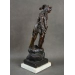 Carl KAUBA (1865 -1922), “Indianin na zwiadach”, brąz, Wiedeń, pocz. XX w.