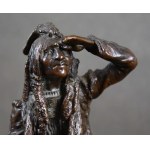 Carl KAUBA (1865 -1922), “Indianin na zwiadach”, brąz, Wiedeń, pocz. XX w.