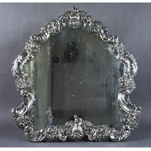 Großer Spiegel im Biedermeierstil, Silber, Wien, 1840.