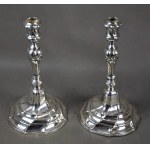 Baroque Candlesticks, Silver, 1796, Netherlands, Mons;