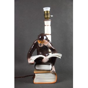 Lampa “Małpa na książkach”, PACYKÓW, lata 30-te.