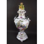 Amfora Scena parkowa, Carl Thieme, Niemcy, XIX w. 71 cm!