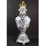Amfora Scena parkowa, Carl Thieme, Niemcy, XIX w. 71 cm!