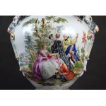 Amfora Scena parkowa, Carl Thieme, Niemcy, XIX w. 71 cm!