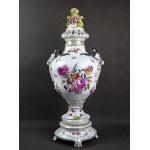Amfora Scena parkowa, Carl Thieme, Niemcy, XIX w. 71 cm!