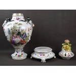 Amfora Scena parkowa, Carl Thieme, Niemcy, XIX w. 71 cm!