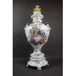Amfora Scena parkowa, Carl Thieme, Niemcy, XIX w. 71 cm!