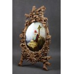 Miniatura “Dziewczyna na tle gór”, porcelana, XIX w.