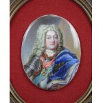Miniatura na porcelanie, “Król Polski August III Sas”, XIX w.