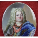 Miniatura na porcelanie, “Król Polski August III Sas”, XIX w.
