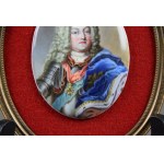 Miniatura na porcelanie, “Król Polski August III Sas”, XIX w.
