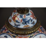 Öl-/Elektrolampe, Imari, Japan, 18. Jahrhundert, vergoldete Bronze, Frankreich, Mitte 19.