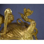 Heracles mantel clock, gilt bronze, France, circa 1830;