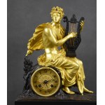 Orpheus-Manteluhr, vergoldete Bronze, Frankreich, um 1830.