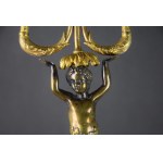 Kandelabry w stylu Empire, brąz złocony, Francja lub Rosja, XIX w.