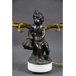 Para lampek “Alegorie pór roku”, brąz, Francja, kon. XIX w.