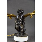 Para lampek “Alegorie pór roku”, brąz, Francja, kon. XIX w.