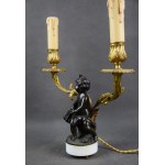 Para lampek “Alegorie pór roku”, brąz, Francja, kon. XIX w.