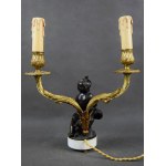 Para lampek “Alegorie pór roku”, brąz, Francja, kon. XIX w.