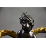 Para lampek “Alegorie pór roku”, brąz, Francja, kon. XIX w.