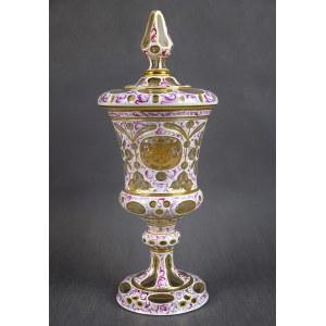 Puchar z herbem w stylu biedermeier, ok. 1850 r. Czechy