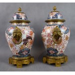 Para amfor, Imari, Japonia, ok. 1700 r., Edo, okucie z brązu złoconego XIX w.