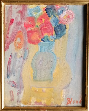 Maurice Blond / wł. Maurycy Blumenkranc (1899-1974), Bukiet kwiatów na krześle