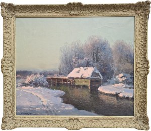 Wiktor Korecki (1890-1980), Zimowy pejzaż z młynem