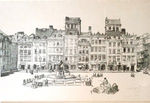 Leon Wyczółkowski (1852-1936), Rynek Starego Miasta - strona północna, 1915
