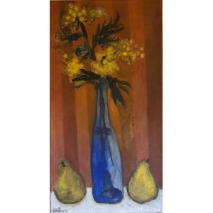 Maria Collin (b. 1942), Mimosas and pears, 2005