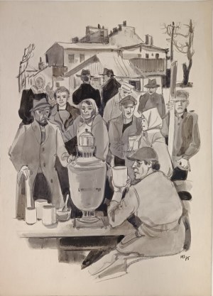 Wacław Siemiątkowski (1896-1977), Przy samowarze, 1975