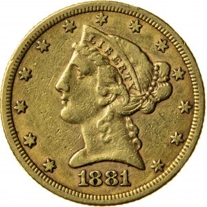 5 dolarów, 1881, (Filadelfia)