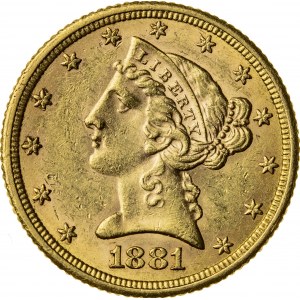 5 dolarów, 1881, (Filadelfia)