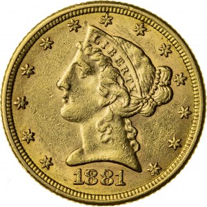 5 dolarów, 1881, (Filadelfia)