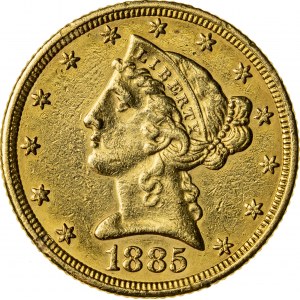 5 dolarów, 1885, (Filadelfia)